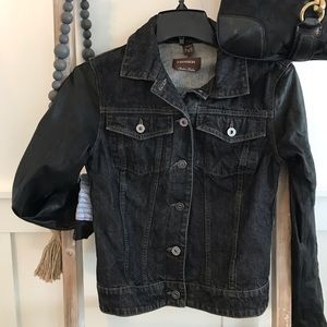 Leather and Denim Jean Jacket